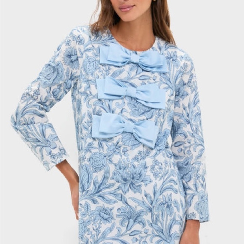 Tuckernuck Hyacinth House Blue Chintz Clarice Bows dress
